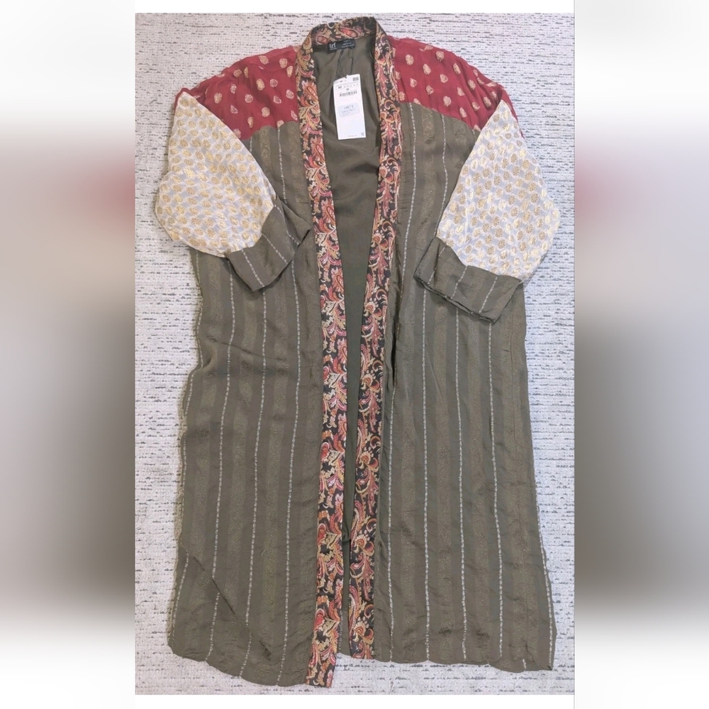 Patchwork Style Open Maxi Length Jacket/Shawl